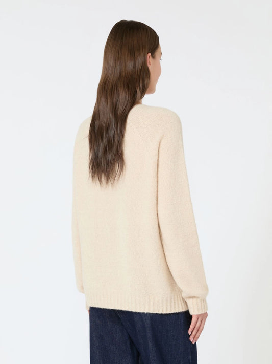 Max Mara Weekend Sand Alpaca and Wool Crew Neck Sweater
