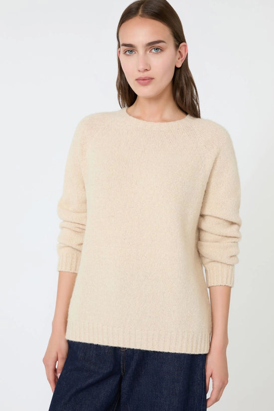 Max Mara Weekend Sand Alpaca and Wool Crew Neck Sweater