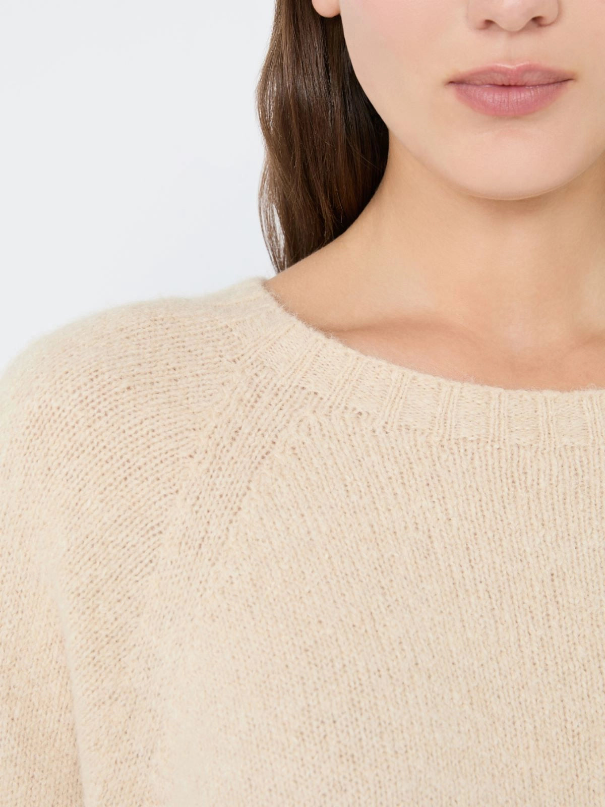 Max Mara Weekend Sand Alpaca and Wool Crew Neck Sweater