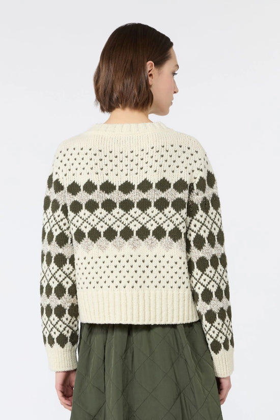 Max Mara Weekend Khaki Jacquard Wool Sweater