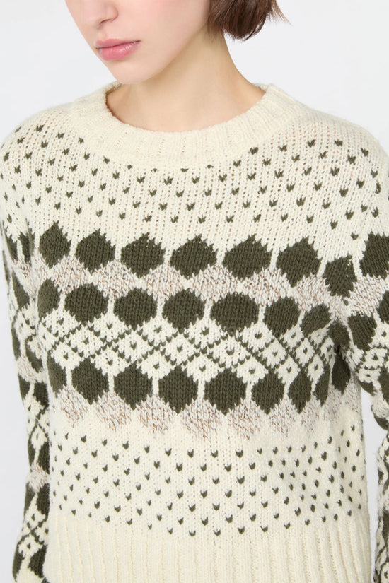 Max Mara Weekend Khaki Jacquard Wool Sweater