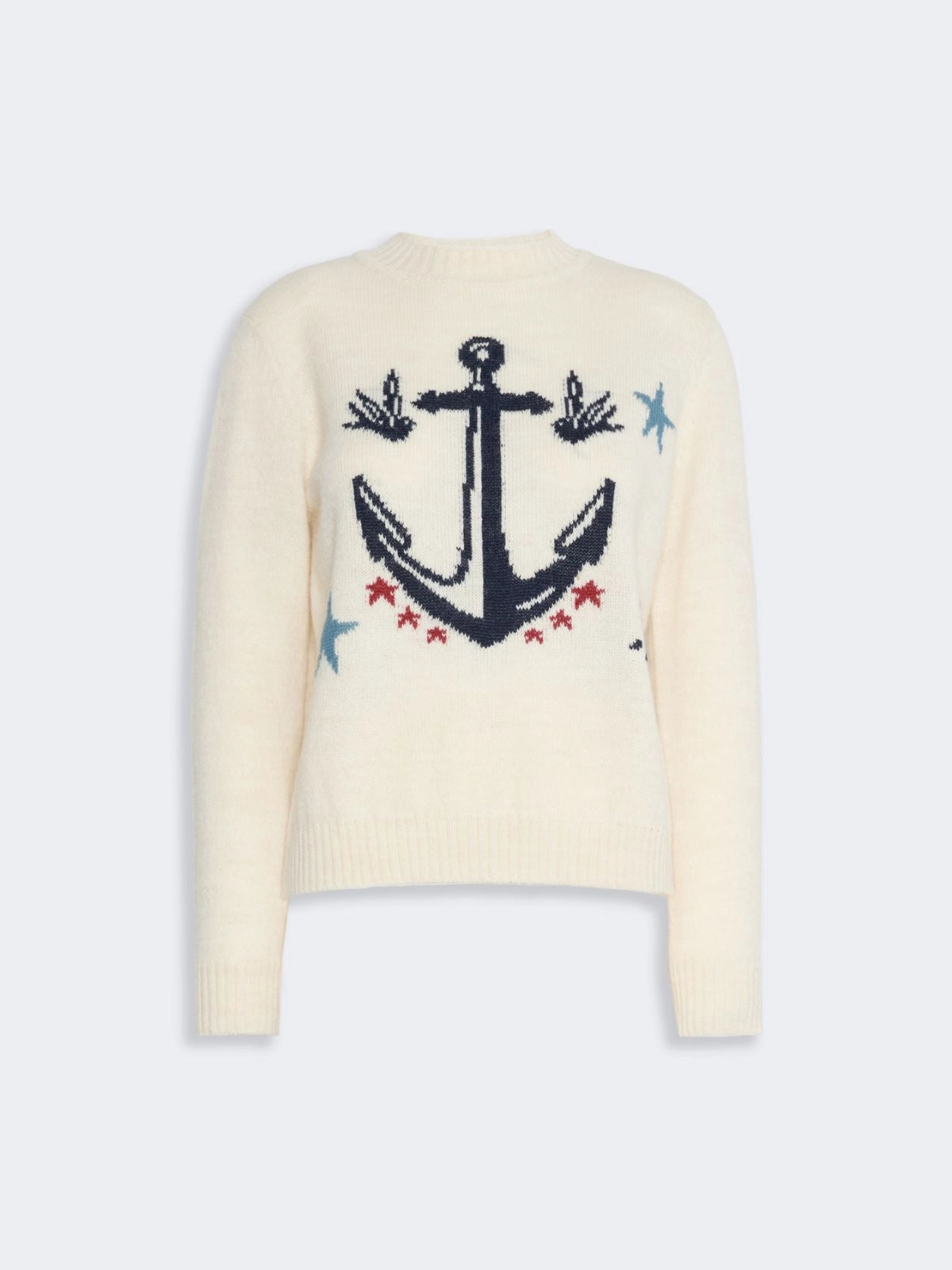 Max Mara Weekend Ice Anchor Motif Alpaca and Wool-Blend Sweater