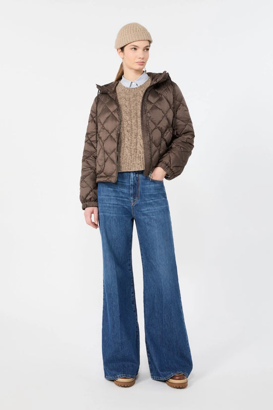 Max Mara Weekend Brown Padded Jacket in Water-Repellent Plain-Weave Fabric