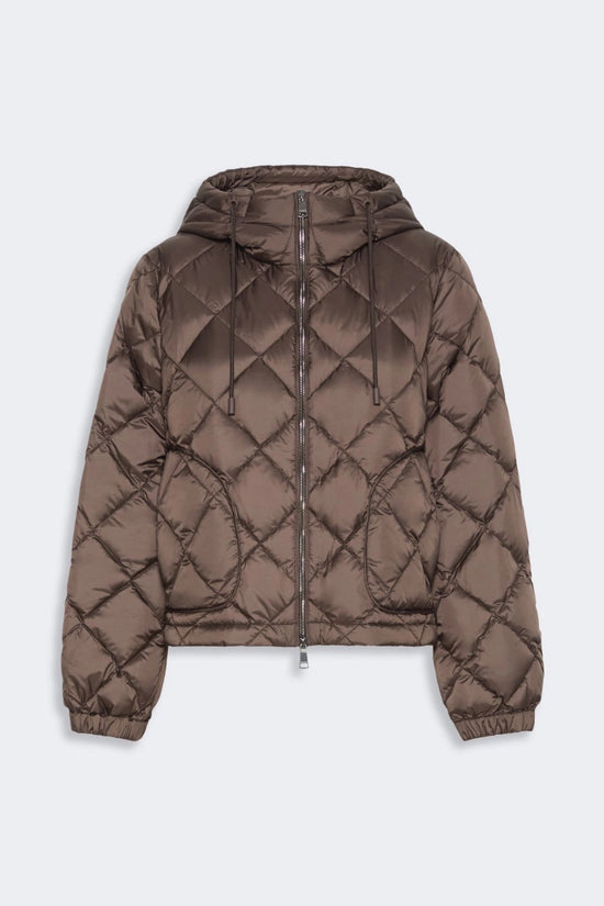 Max Mara Weekend Brown Padded Jacket in Water-Repellent Plain-Weave Fabric