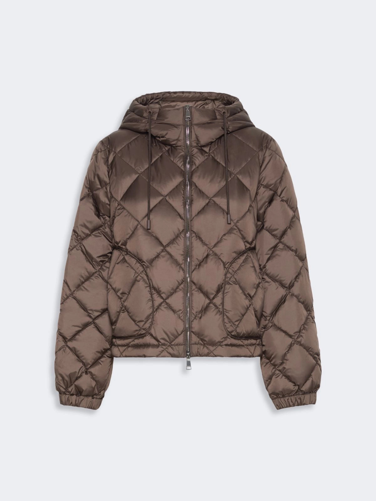 Max Mara Weekend Brown Padded Jacket in Water-Repellent Plain-Weave Fabric