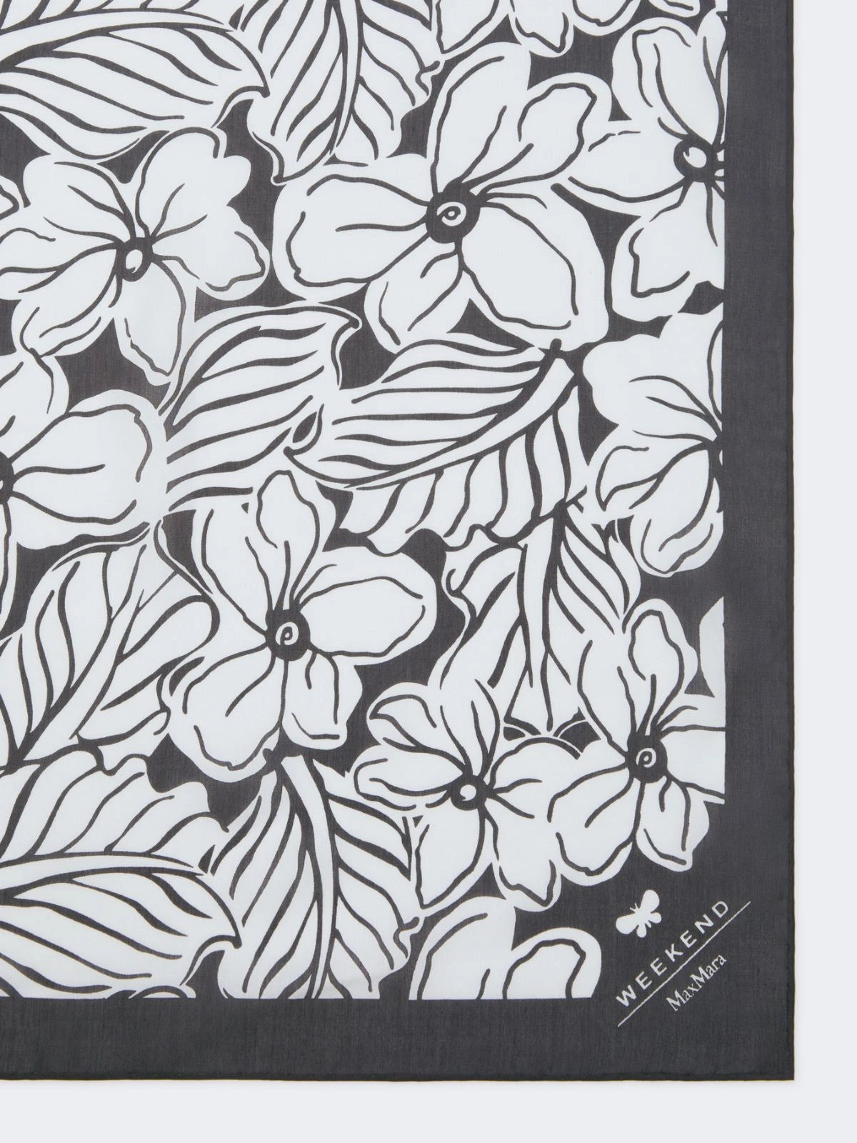 Max Mara Weekend White Floral Print Modal and Silk Maxi Square Scarf