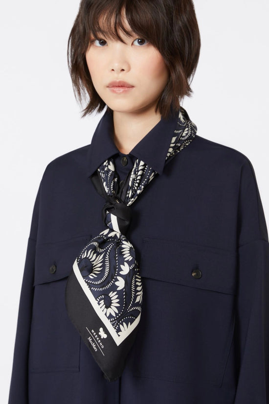Max Mara Weekend Navy Square Silk Scarf