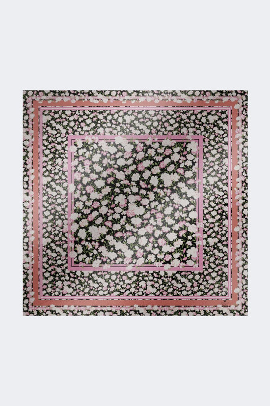Max Mara Weekend Pink Floral Print Silk Square Scarf WKAONEST