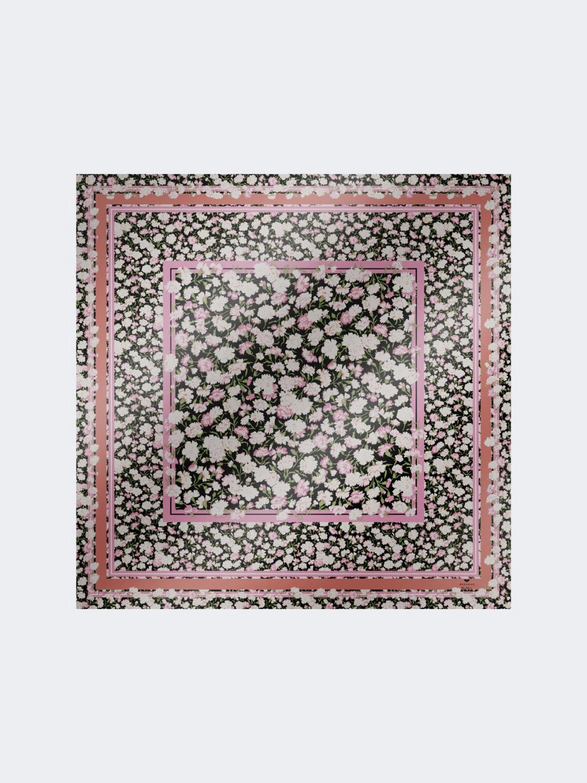 Max Mara Weekend Pink Floral Print Silk Square Scarf WKAONEST