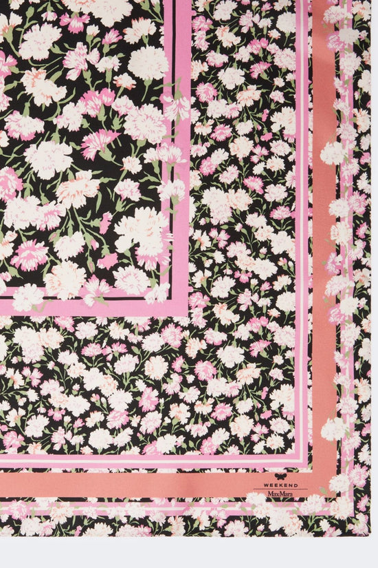 Max Mara Weekend Pink Floral Print Silk Square Scarf WKAONEST