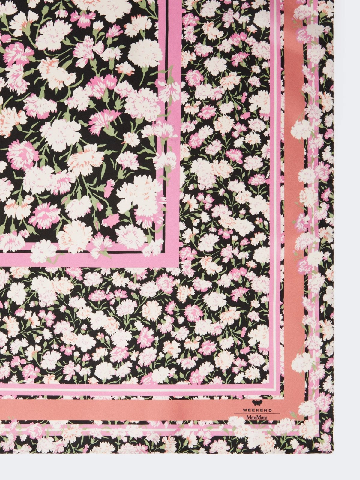 Max Mara Weekend Pink Floral Print Silk Square Scarf WKAONEST
