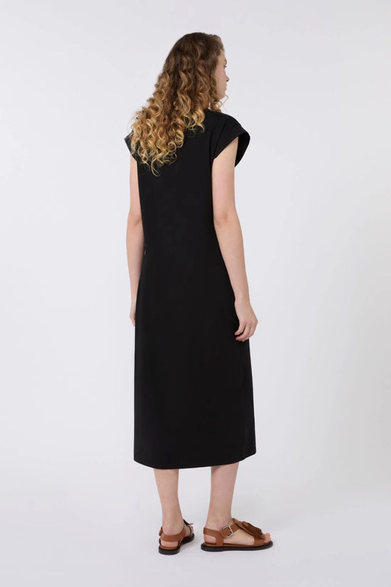 Max Mara Weekend Black Milano Jersey V neck Dress