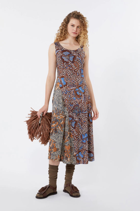 Max Mara Weekend Tobacco Sleeveless Printed Jersey Midi Dress
