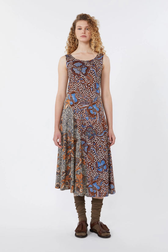 Max Mara Weekend Tobacco Sleeveless Printed Jersey Midi Dress
