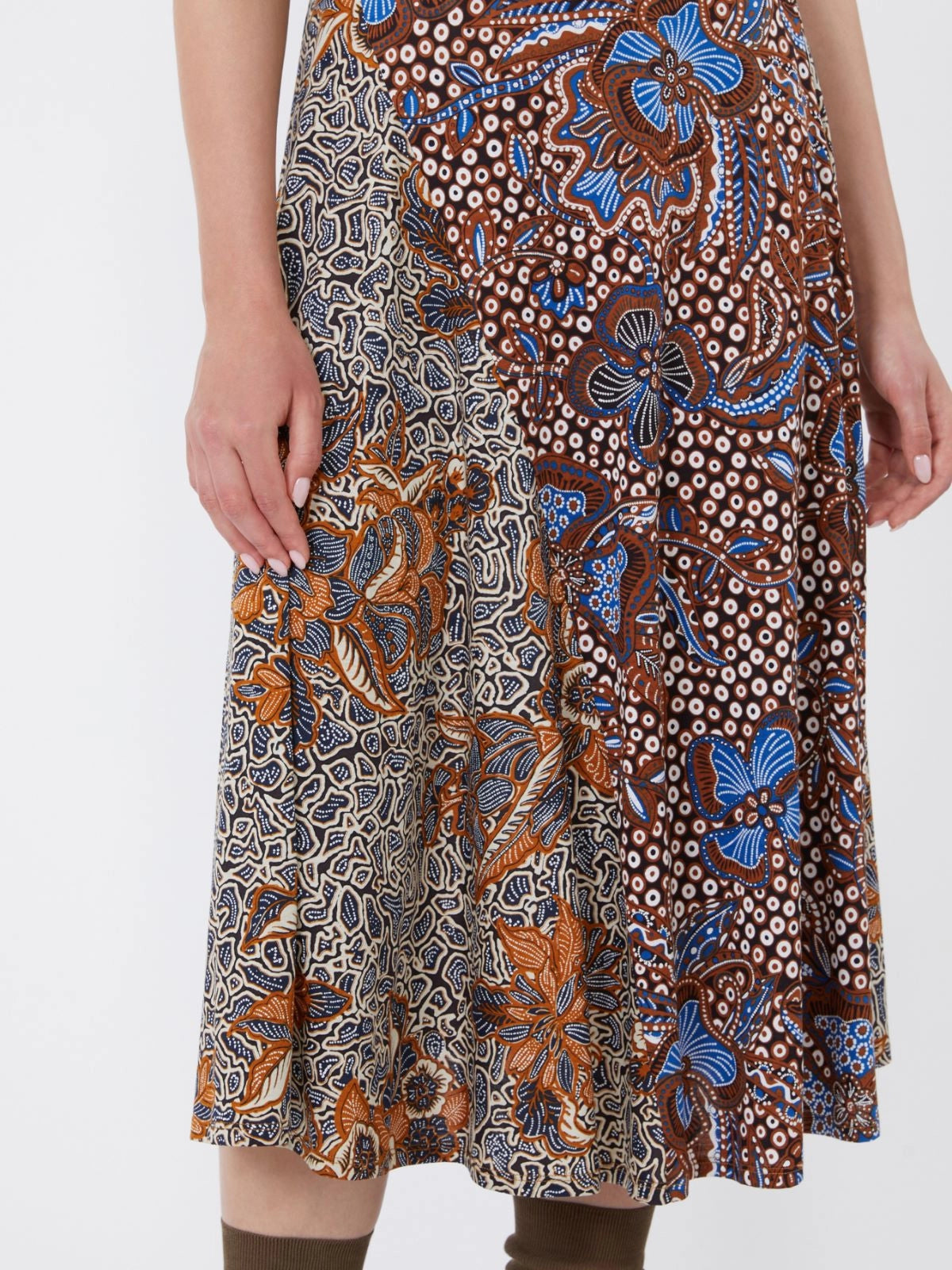 Max Mara Weekend Tobacco Sleeveless Printed Jersey Midi Dress