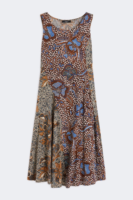 Max Mara Weekend Tobacco Sleeveless Printed Jersey Midi Dress
