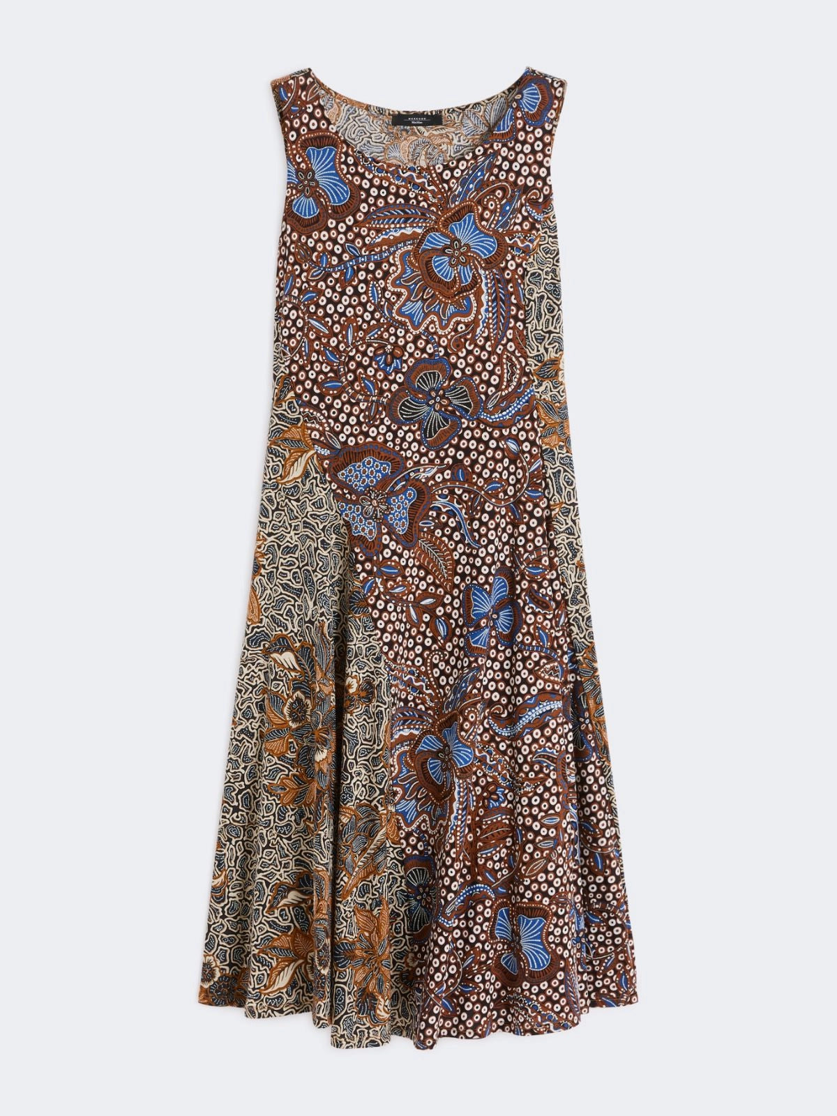 Max Mara Weekend Tobacco Sleeveless Printed Jersey Midi Dress