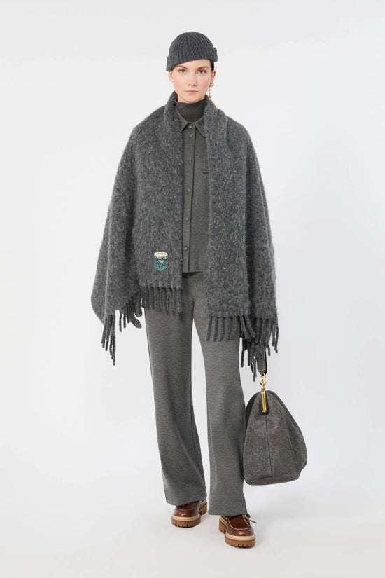 Max Mara Weekend Micro Grey Jacquard Jersey Trousers