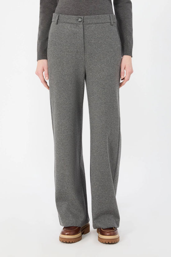 Max Mara Weekend Micro Grey Jacquard Jersey Trousers