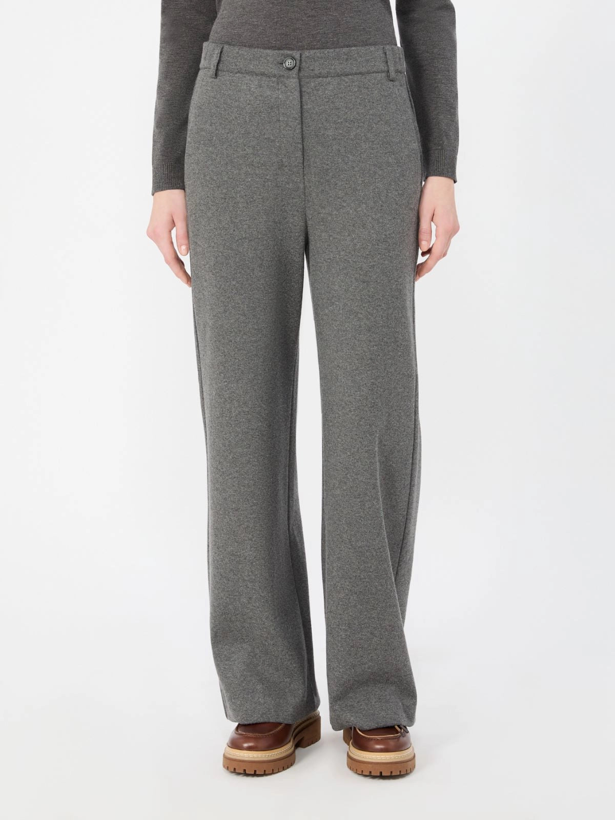 Max Mara Weekend Micro Grey Jacquard Jersey Trousers