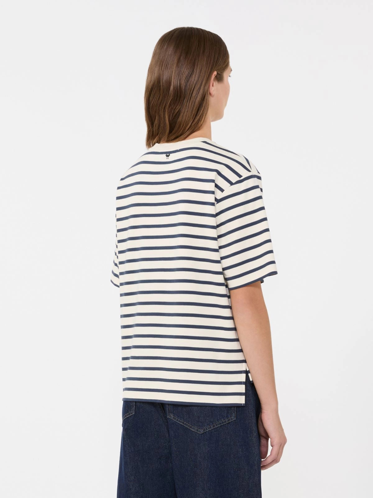 Max Mara Weekend Ecru Striped Boxy Short-Sleeve T-Shirt WKDMULTID