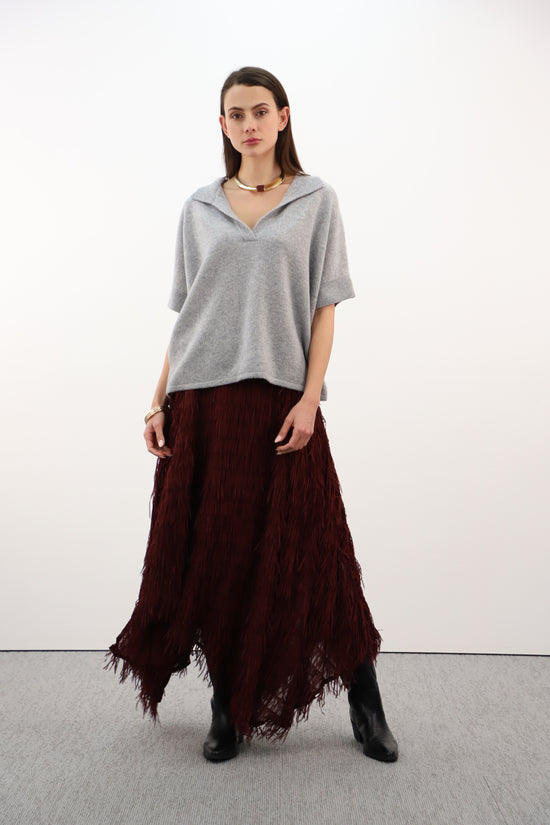 Estheme Cashmere Smoke Grey Cashmere Polo Neck Sweater