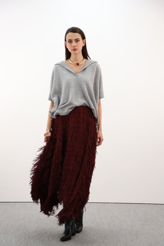 Estheme Cashmere Smoke Grey Cashmere Polo Neck Sweater