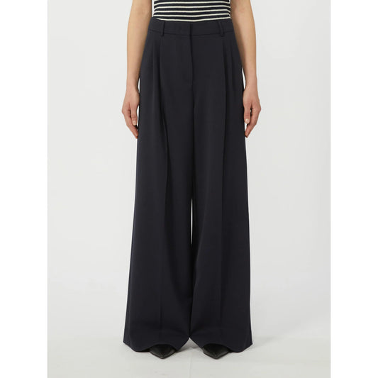 Max Mara Weekend Navy Wide Leg Wool Blend Trousers WKDASTA