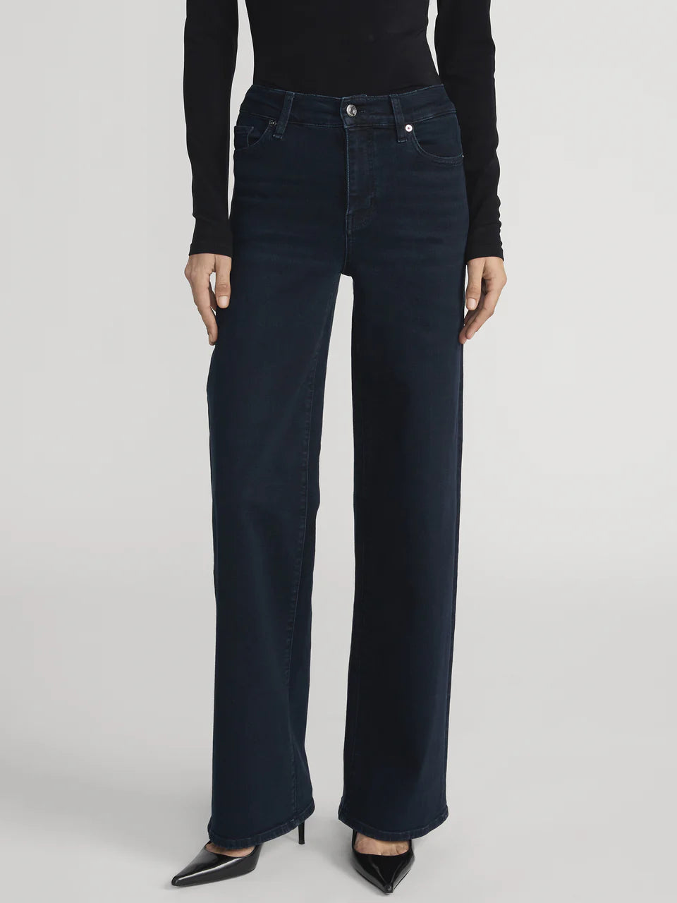 Frame Palazzo Jeans Century Blue – High Rise, Ultra-Stretch, Wide-Leg Fit LSP814