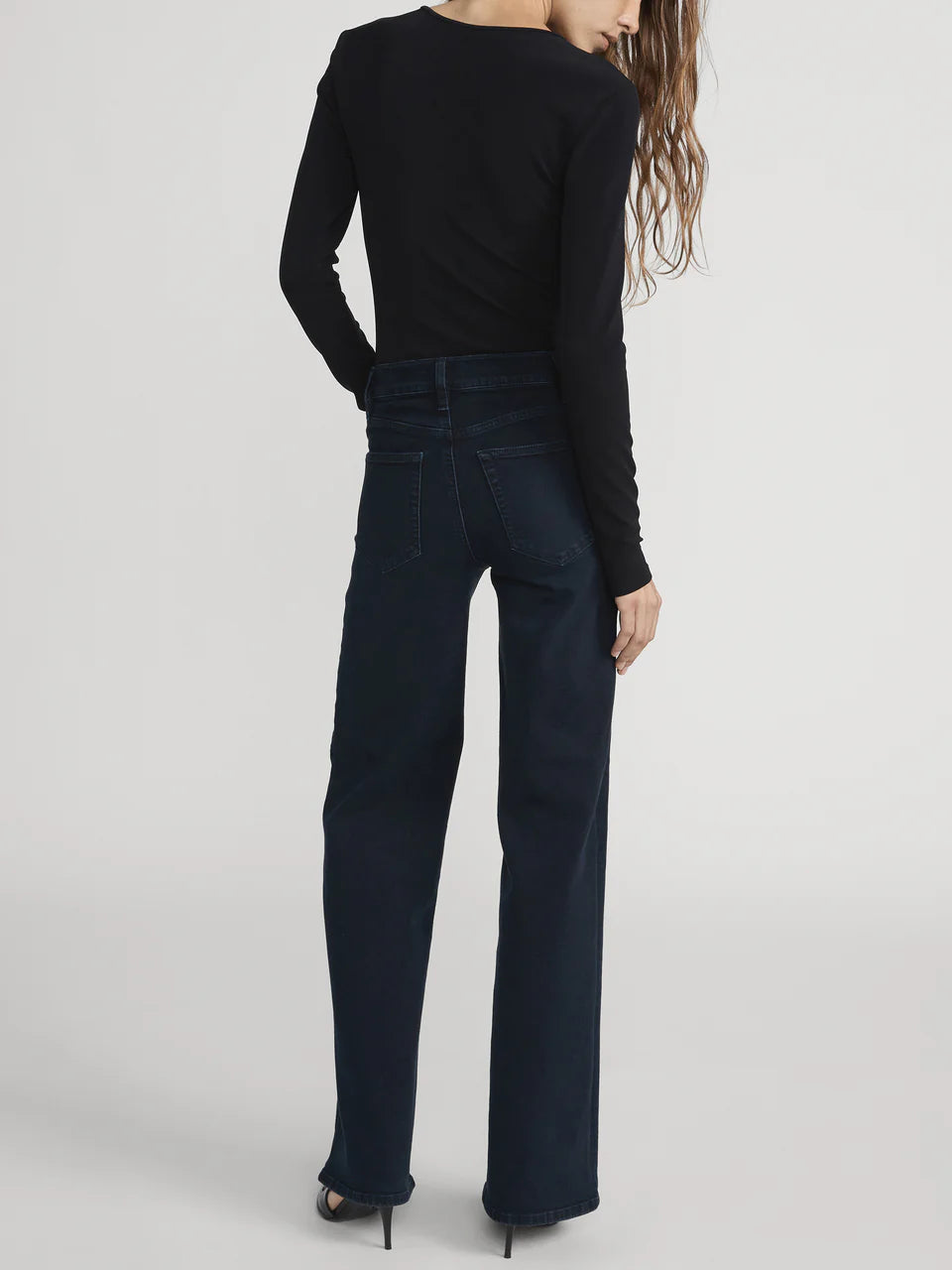 Frame Palazzo Jeans Century Blue – High Rise, Ultra-Stretch, Wide-Leg Fit LSP814