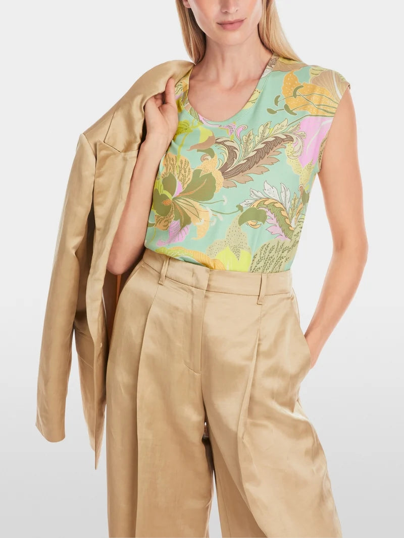 Marc Cain leaf print t-shirt YC48.23 J36