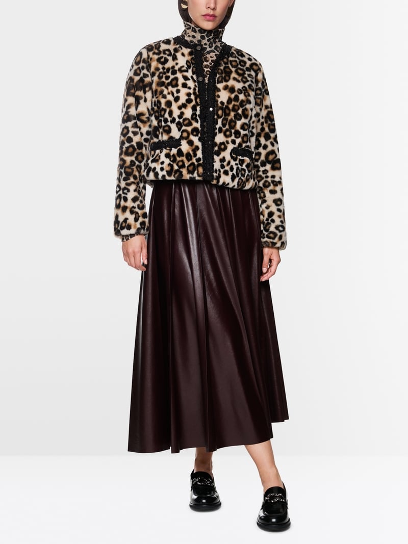 Marc Cain short leopard print jacket Zc12.04 w41