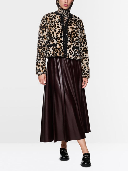 Marc Cain short leopard print jacket Zc12.04 w41