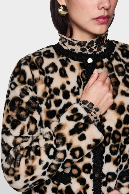Marc Cain short leopard print jacket Zc12.04 w41