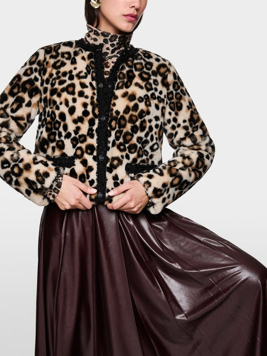 Marc Cain short leopard print jacket Zc12.04 w41