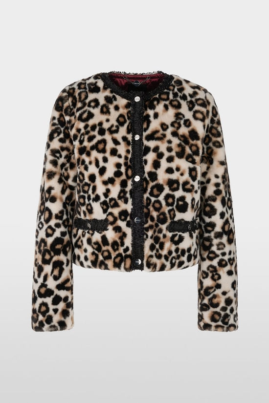 Marc Cain short leopard print jacket Zc12.04 w41