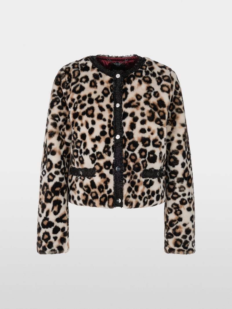 Marc Cain short leopard print jacket Zc12.04 w41