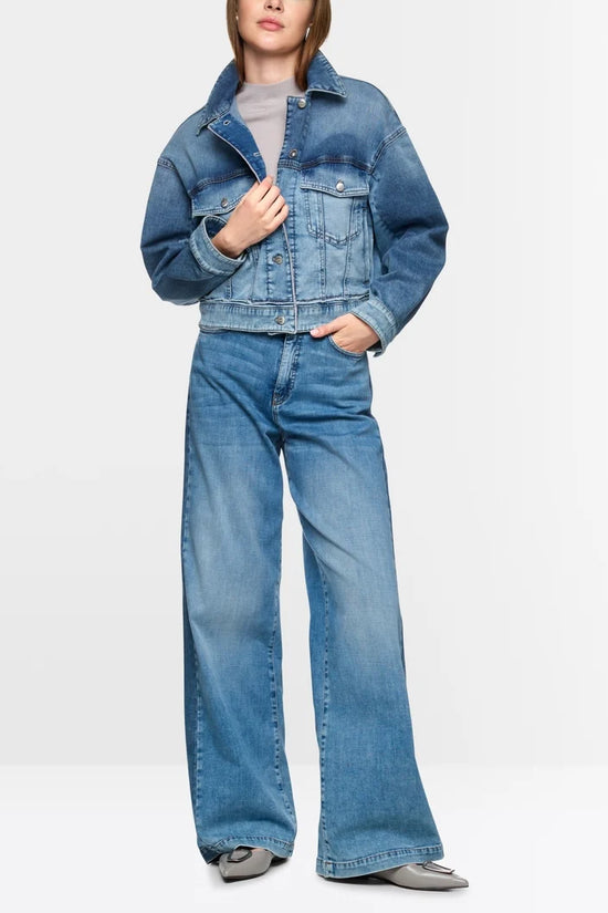 Marc Cain Denim Jacket With Decorative Button ZC31.03 D03-DENIM