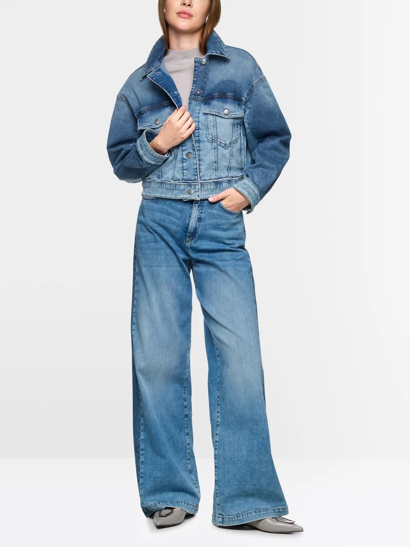 Marc Cain Denim Jacket With Decorative Button ZC31.03 D03-DENIM
