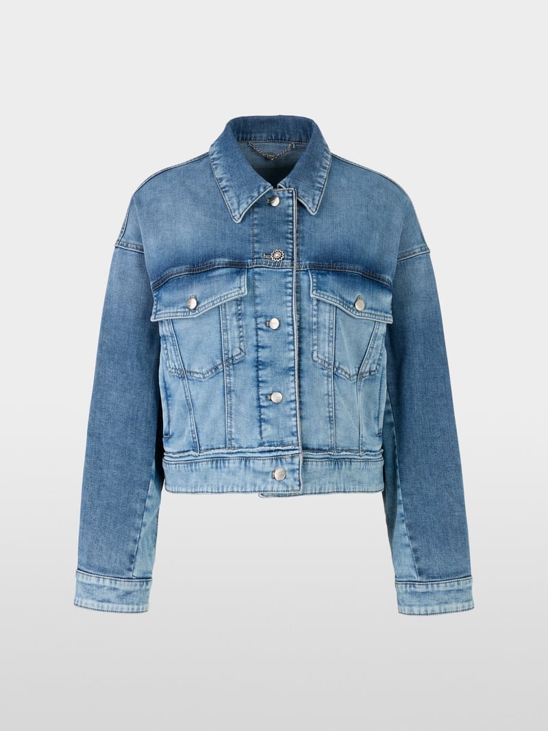 Marc Cain Denim Jacket With Decorative Button ZC31.03 D03-DENIM