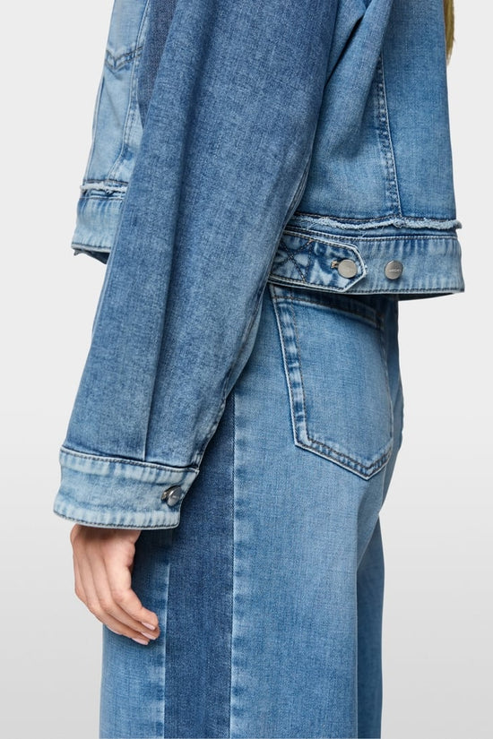 Marc Cain Denim Jacket With Decorative Button ZC31.03 D03-DENIM