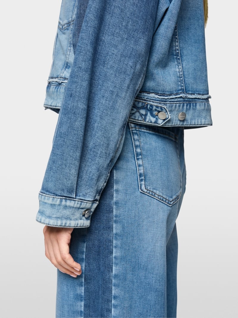 Marc Cain Denim Jacket With Decorative Button ZC31.03 D03-DENIM