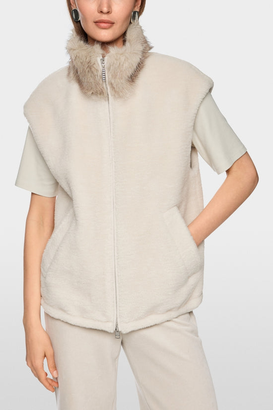 Marc Cain faux fur collar gilet Zc37.01 w63
