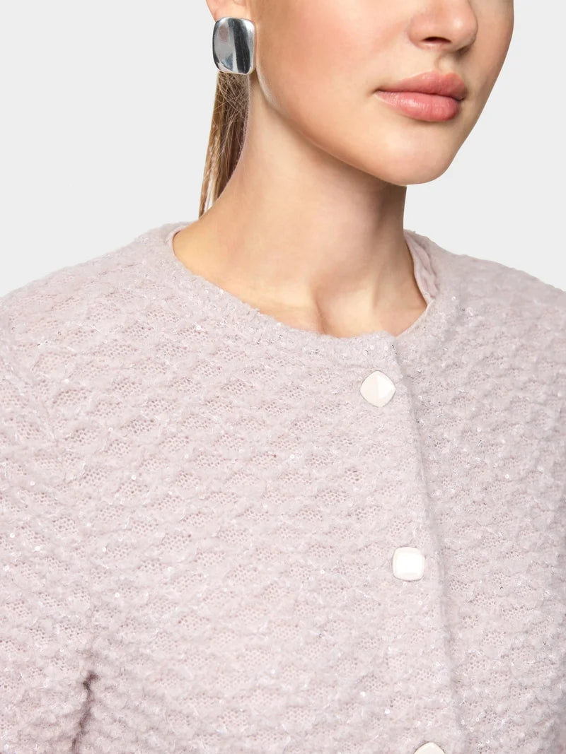 Marc Cain Knitted In Germany Elegant Cardigan ZC39.10 M29-TAUPE