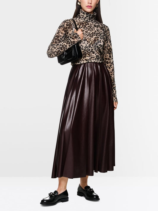 Marc Cain faux leather pleated skirt Zc71.13 w50