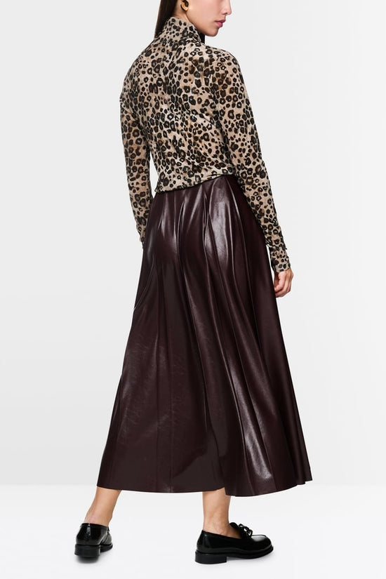 Marc Cain faux leather pleated skirt Zc71.13 w50