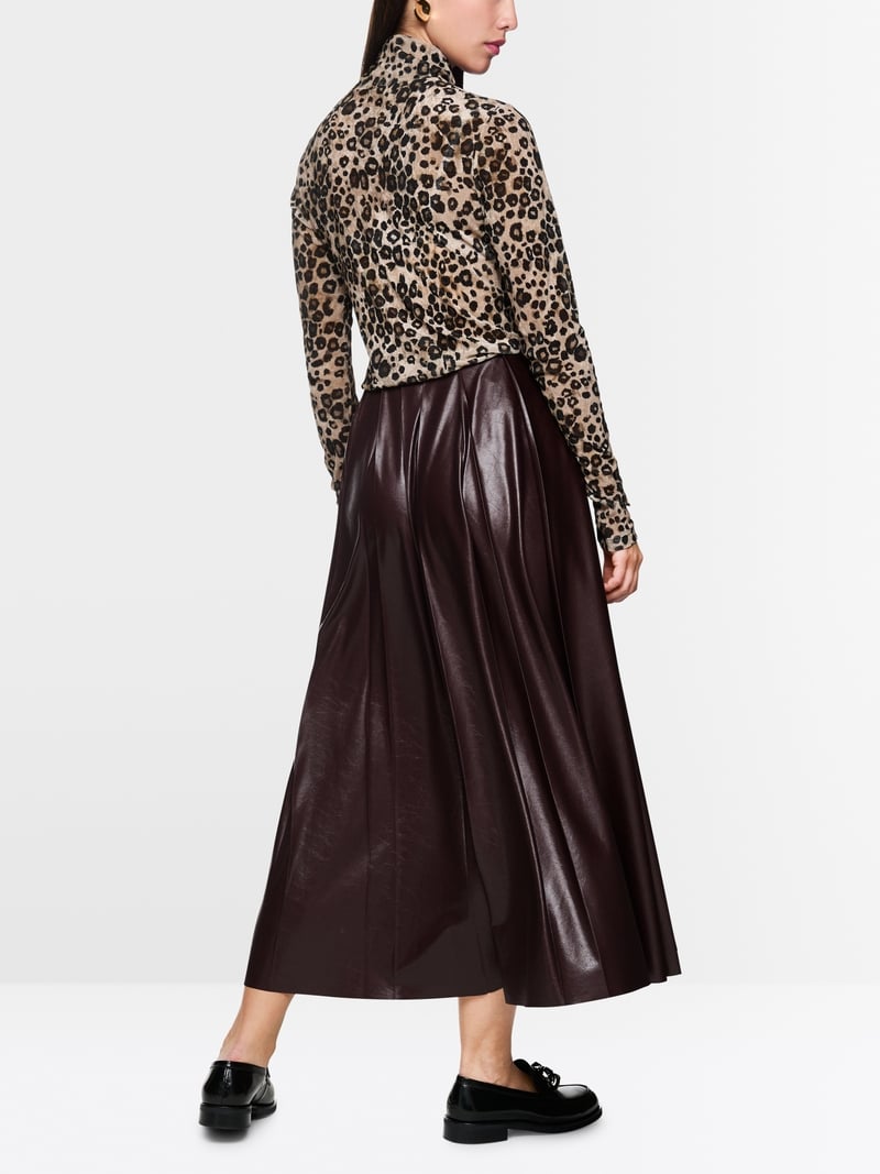 Marc Cain faux leather pleated skirt Zc71.13 w50