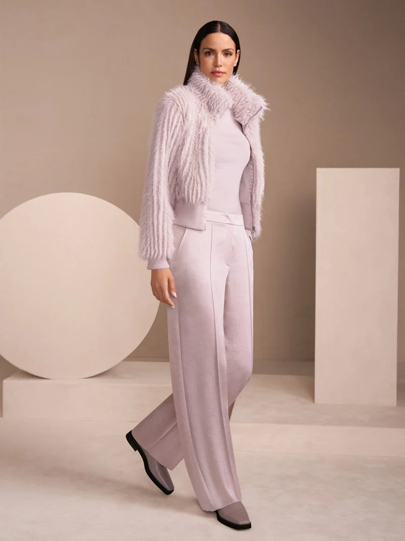 Marc Cain taupe hammered satin trousers ZC81.12 W46
