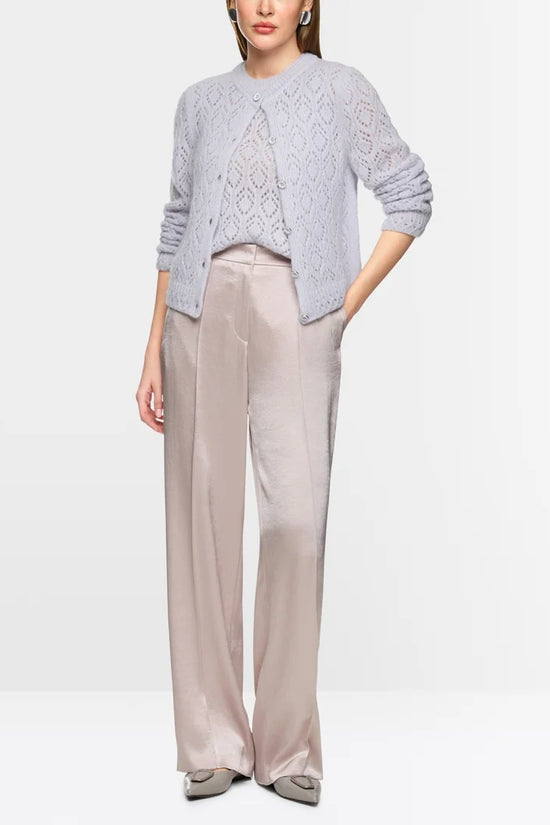 Marc Cain taupe hammered satin trousers ZC81.12 W46