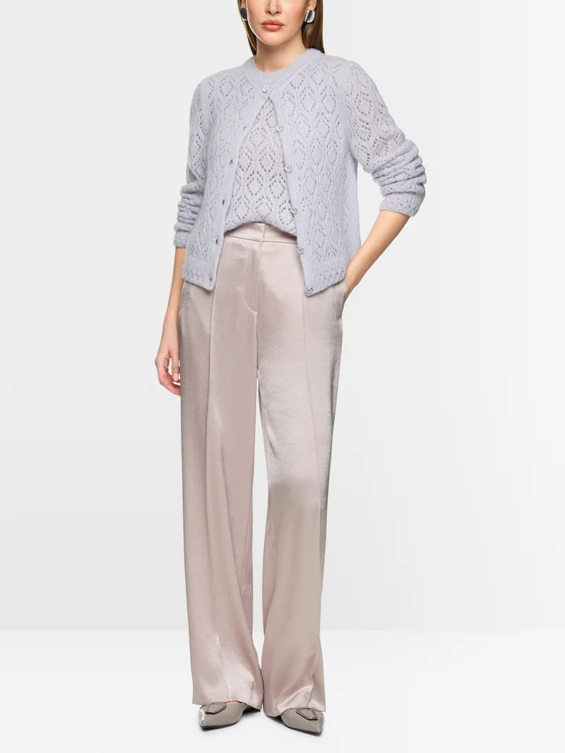 Marc Cain taupe hammered satin trousers ZC81.12 W46